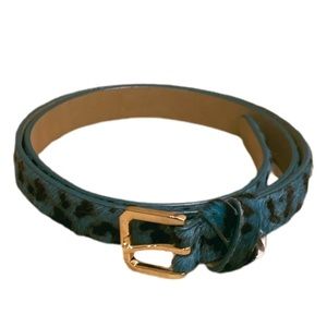 Teal calf hair belt size Medium
